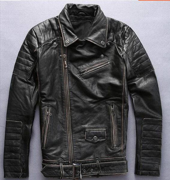 fashion genuine leather jackets a letter seal lapel neck slim fit jackets affiction american customs jackets, Black
fashion genuine leather jackets a letter seal lapel neck slim fit jackets affiction american customs jackets, Black