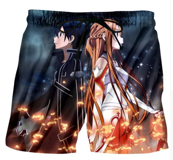 summer beach shorts men 2018 print anime sword art sao fashion men's boardshorts fitness trousers quick dry casual 3d shorts, White;black
summer beach shorts men 2018 print anime sword art sao fashion men's boardshorts fitness trousers quick dry casual 3d shorts, White;black