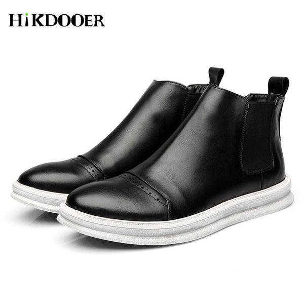 new men boots genuine leather shoes round toe slip-on sewing ankle boots male casual boots, Black
new men boots genuine leather shoes round toe slip-on sewing ankle boots male casual boots, Black
