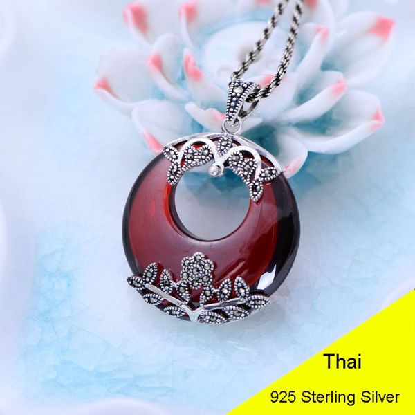 round red garnet 925 sterling silver retro marcasite necklace pendant women thai silver fine jewelry gift ch029265
round red garnet 925 sterling silver retro marcasite necklace pendant women thai silver fine jewelry gift ch029265