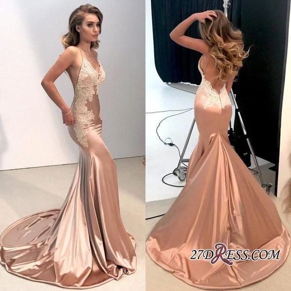 dark champagne mermaid prom dresses lace appliqued halter v neck backless long evening gowns fashion wear, Black
dark champagne mermaid prom dresses lace appliqued halter v neck backless long evening gowns fashion wear, Black