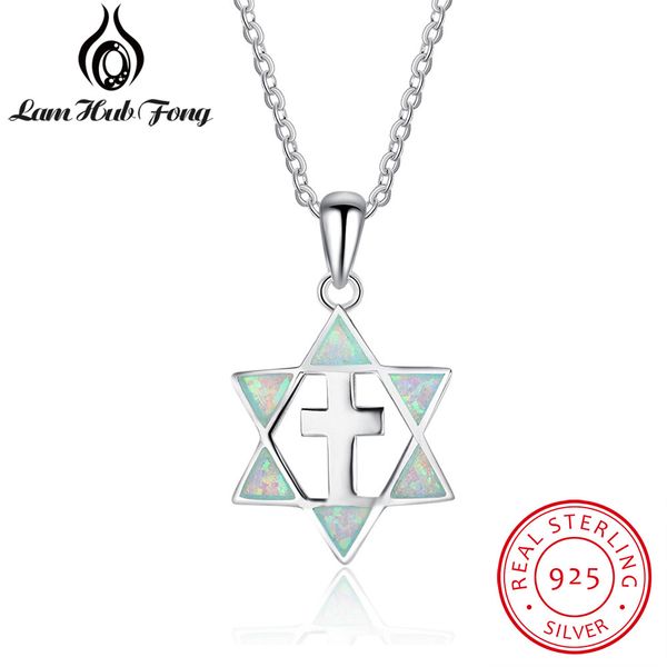 real pure 925 sterling silver hexagram & cross pendant necklace white fire opal stone fine jewelry accessories (lam hub fong
real pure 925 sterling silver hexagram & cross pendant necklace white fire opal stone fine jewelry accessories (lam hub fong