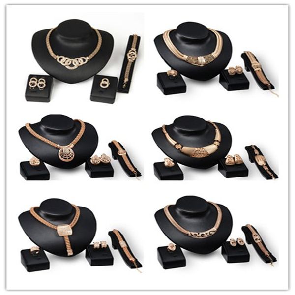 18 k gold plated jewelty set necklace bracelet earring ring 4pcs one set wedding jewerly for woman mix designs, Silver
18 k gold plated jewelty set necklace bracelet earring ring 4pcs one set wedding jewerly for woman mix designs, Silver