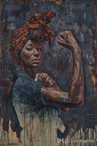 

Tim Okamura Art Poster Rosie We Can Do It Drawing High Quality Art Posters Print Photo paper 16 24 36 47 inches