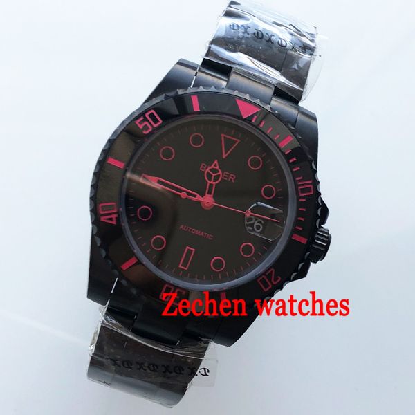 40mm bliger black dial glass pvd case pink marks automatic mechanical mens watch, Slivery;brown
40mm bliger black dial glass pvd case pink marks automatic mechanical mens watch, Slivery;brown