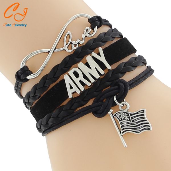 infinity love army team bracelet customized wristband friendship bracelets armythe rope weaving flag bracelet, Black
infinity love army team bracelet customized wristband friendship bracelets armythe rope weaving flag bracelet, Black