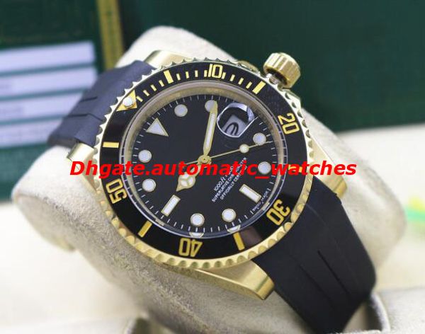 2 style luxury wristwatch date 116618lb rubber bracelet black/blue ceramic 40mm automatic mechanical men watches new arrival, Slivery;brown 
2 style luxury wristwatch date 116618lb rubber bracelet black/blue ceramic 40mm automatic mechanical men watches new arrival, Slivery;brown