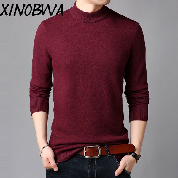 england style new 2018 winter men's fashion slim turtleneck long sleeve thick warm knitted 100% wool sweater male slim pullover, White;black
england style new 2018 winter men's fashion slim turtleneck long sleeve thick warm knitted 100% wool sweater male slim pullover, White;black