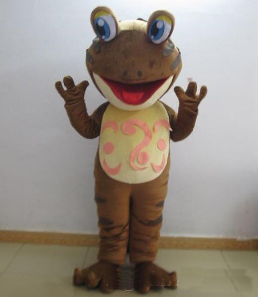 2018 good vision and good ventilation a brown frog mascot costume with a big mouth for to wear, Red;yellow 
2018 good vision and good ventilation a brown frog mascot costume with a big mouth for to wear, Red;yellow