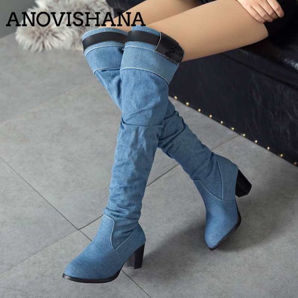 anovishan2018 spring/autumn new denim boots women knee high boots shoes woman western cowboy jean booties botte s767, Black
anovishan2018 spring/autumn new denim boots women knee high boots shoes woman western cowboy jean booties botte s767, Black