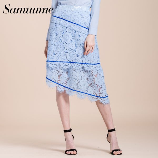 samuume elegant women high waist lace skirts 2018 new ribbon lace patchwork irregular bottom a-line skirt faldas mujer s1710014, Black
samuume elegant women high waist lace skirts 2018 new ribbon lace patchwork irregular bottom a-line skirt faldas mujer s1710014, Black
