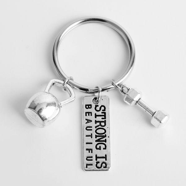 dongsheng strong is beautiful key chain sports barbell dumbbell keychain men's charm gym fashion key ring men jewelry -50, Silver
dongsheng strong is beautiful key chain sports barbell dumbbell keychain men's charm gym fashion key ring men jewelry -50, Silver