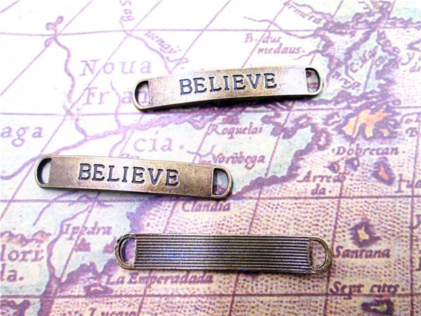30pcs--believe charm,antique tibetan bronze believe charm pendants,believe connector 50x8mm, Bronze;silver
30pcs--believe charm,antique tibetan bronze believe charm pendants,believe connector 50x8mm, Bronze;silver