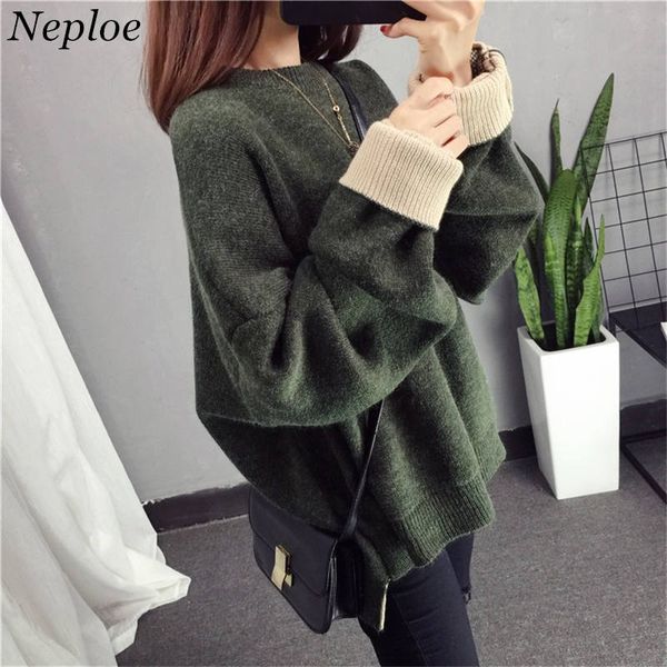neploe causal jumper long sleeve o-neck pullovers and sweaters korean oversized knitwear pull femme female knitted 36009, White;black
neploe causal jumper long sleeve o-neck pullovers and sweaters korean oversized knitwear pull femme female knitted 36009, White;black
