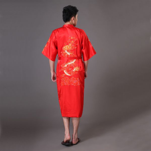 plus size xxxl red men dragon robe chinese male satin nightwear bathrobe traditional embroidery kimono yukata bath gown mr010, Black;brown
plus size xxxl red men dragon robe chinese male satin nightwear bathrobe traditional embroidery kimono yukata bath gown mr010, Black;brown