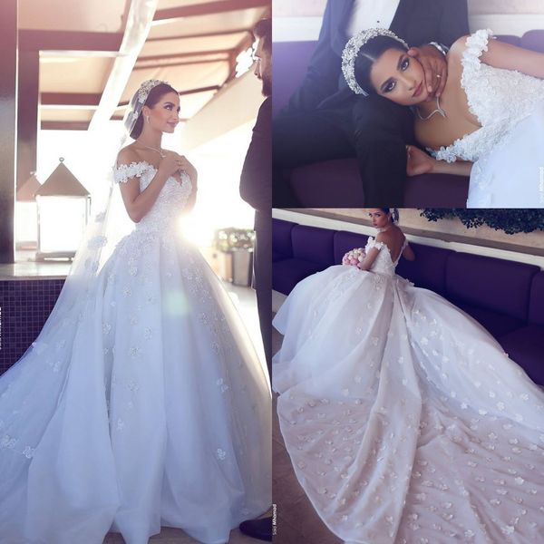 new said mhamad luxury lace wedding dresses off shoulder backless applique garden church chapel train wedding dress bridal gowns custom, White
new said mhamad luxury lace wedding dresses off shoulder backless applique garden church chapel train wedding dress bridal gowns custom, White