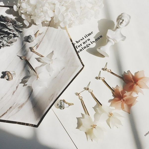 new flower pendant long earrings simple character temperament fair fairy jewelry earrings, Silver
new flower pendant long earrings simple character temperament fair fairy jewelry earrings, Silver