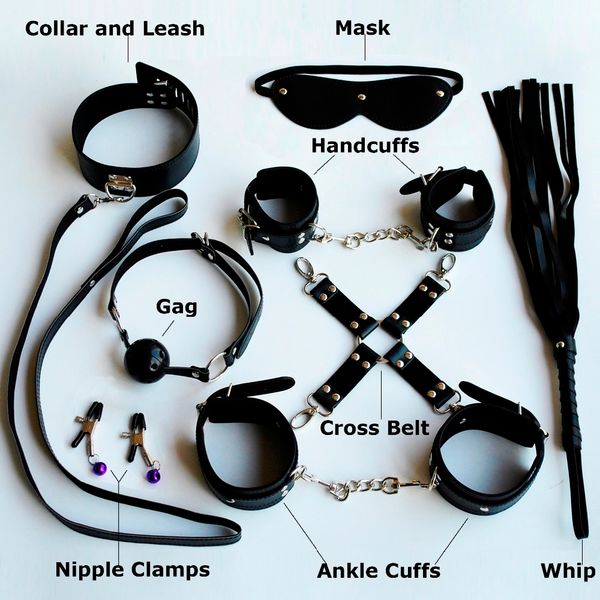 8 pcs for gag clamps sm set: game toy kit leather whip women bondage restraint y18100703 couples nipple pu fetish love
8 pcs for gag clamps sm set: game toy kit leather whip women bondage restraint y18100703 couples nipple pu fetish love
