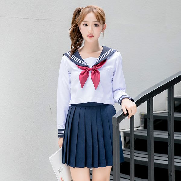 sailor school uniform long sleeves navy sailor suit korean japanese girls class service skirt for girls anime cosplay costumes, Black
sailor school uniform long sleeves navy sailor suit korean japanese girls class service skirt for girls anime cosplay costumes, Black