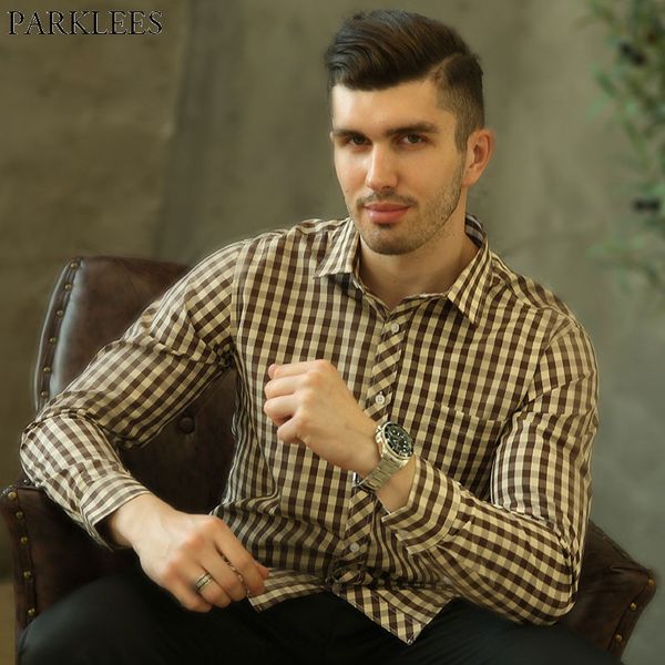 men's classic plaid casual shirt slim fit long sleeve button down dress shirts 100% cotton high-quality formal social work shirt, White;black
men's classic plaid casual shirt slim fit long sleeve button down dress shirts 100% cotton high-quality formal social work shirt, White;black