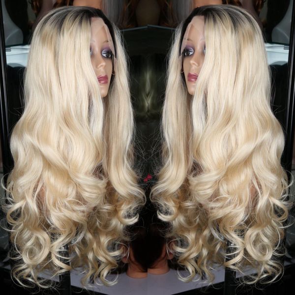 ombre 1b/613# blonde long wavy middle part hairstyle y demand soft synthetic lace front wig can heat&permed, Black
ombre 1b/613# blonde long wavy middle part hairstyle y demand soft synthetic lace front wig can heat&permed, Black