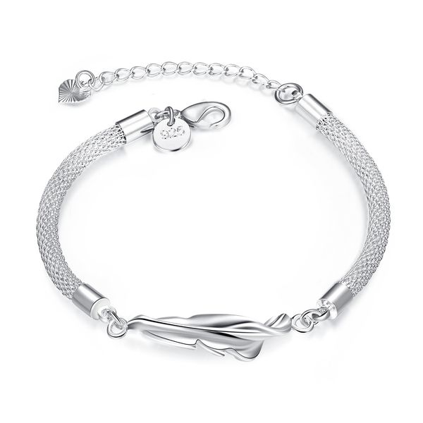 925 sterling silver bracelet chain personality design feather silver female bracelet summer style charm bracelets for women gift, Golden;silver
925 sterling silver bracelet chain personality design feather silver female bracelet summer style charm bracelets for women gift, Golden;silver