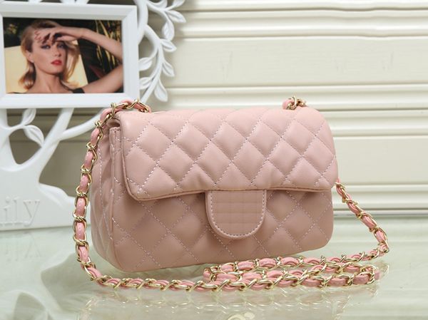 

Pink sugao Lattice chain bag CbrandC pu leather shoulder bag designer bag luxury handbag fashion famous brand crossbody bags women