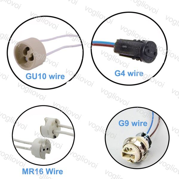 Mr16/gu10/g4/g9 Led Wire Connector Led Socket Led Bulb Halogen Lamp Bases Lighting Holder Epacket