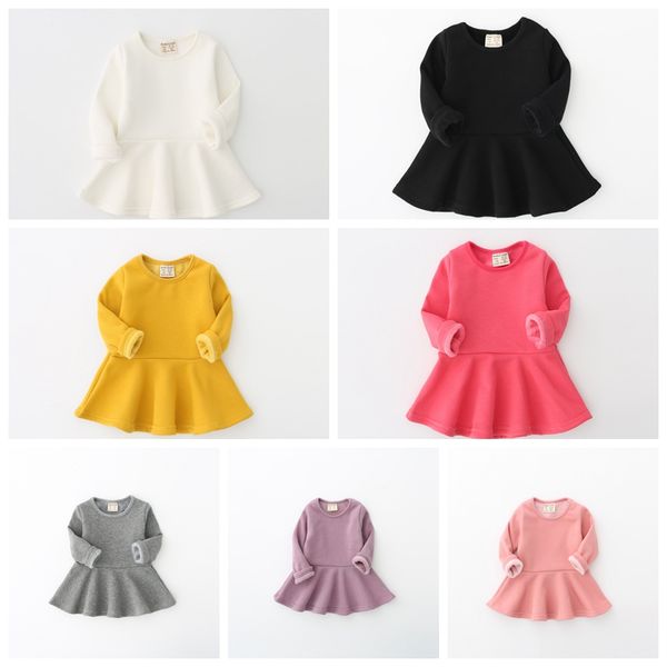 autumn winter baby girl dress candy color long sleeve warm velvet clothes girls ruffles princess dresses, Red;yellow
autumn winter baby girl dress candy color long sleeve warm velvet clothes girls ruffles princess dresses, Red;yellow