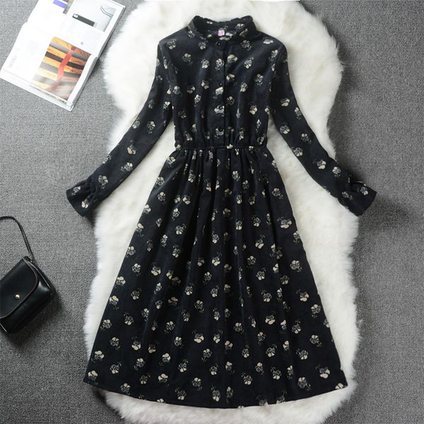 floral print style slim cute stand collar single breasted pleated dress women vintage autumn winter dress ladies natural, Black;gray
floral print style slim cute stand collar single breasted pleated dress women vintage autumn winter dress ladies natural, Black;gray