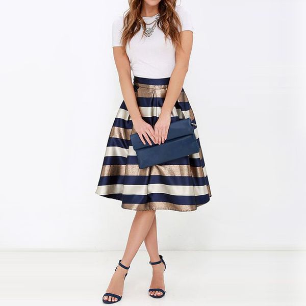 wholesale-nellbang women stretch natural waist pleated skirt striped printed casual knee-length skirt 2017 elegant skirt, Black
wholesale-nellbang women stretch natural waist pleated skirt striped printed casual knee-length skirt 2017 elegant skirt, Black