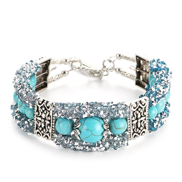 europe and the united states turquoise bead wire ring bright diamond bracelet retro jewelry fashion jewelry wholesale, Black
europe and the united states turquoise bead wire ring bright diamond bracelet retro jewelry fashion jewelry wholesale, Black