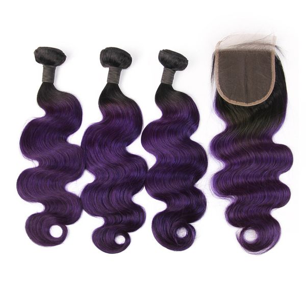 Purple human hair bundle with clo ure 1b purple color body wave ombre 3 bundle with 4 4 clo ure ombre human remy hair 
Purple human hair bundle with clo ure 1b purple color body wave ombre 3 bundle with 4 4 clo ure ombre human remy hair