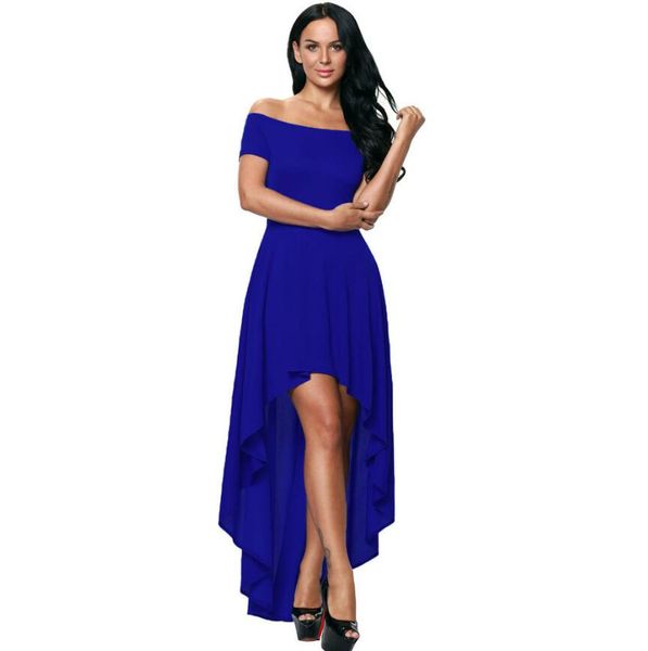 new fashion large code women's clothes off shoulder short sleeve irregular skirt dress casual dresses apparel 61437, Black;gray 
new fashion large code women's clothes off shoulder short sleeve irregular skirt dress casual dresses apparel 61437, Black;gray