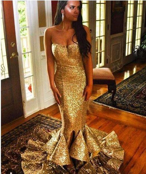 vestidos de noiva gold sequined mermaid evening dresses sweetheart spaghetti strap ruffles tiered bottom long prom gowns, Black;red
vestidos de noiva gold sequined mermaid evening dresses sweetheart spaghetti strap ruffles tiered bottom long prom gowns, Black;red
