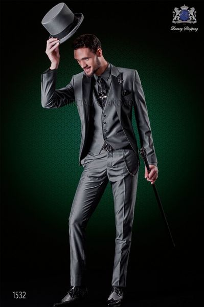 new style silver grey men wedding tuxedos peak lapel one button groom tuxedos fashion men dinner/darty 3 piece suit(jacket+pants+tie+vest)32, Black;gray
new style silver grey men wedding tuxedos peak lapel one button groom tuxedos fashion men dinner/darty 3 piece suit(jacket+pants+tie+vest)32, Black;gray