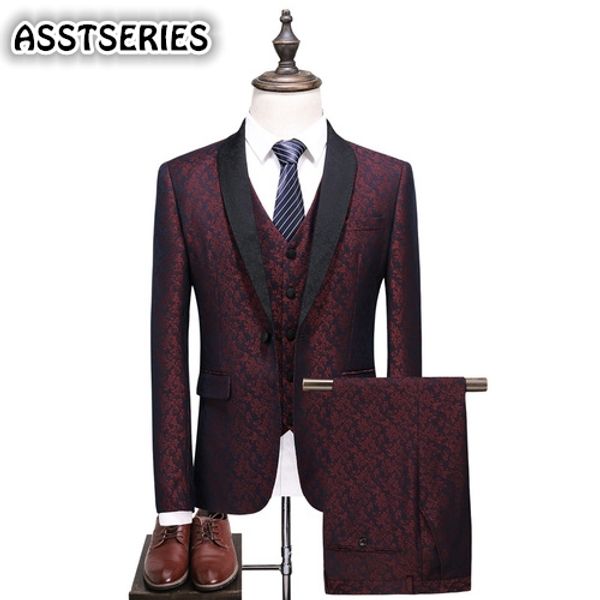 new arrival men suit fashion single breasted dark red flower groom suit hight quality 3 piece sim fit wedding suits for men, White;black
new arrival men suit fashion single breasted dark red flower groom suit hight quality 3 piece sim fit wedding suits for men, White;black