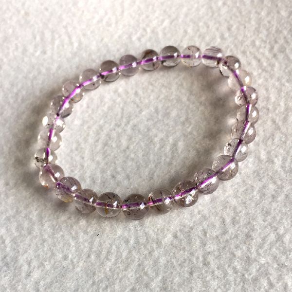 natural genuine purple hair crystal clear super 7 seven bracelet round melody stone 6.5mm 05112, Black
natural genuine purple hair crystal clear super 7 seven bracelet round melody stone 6.5mm 05112, Black