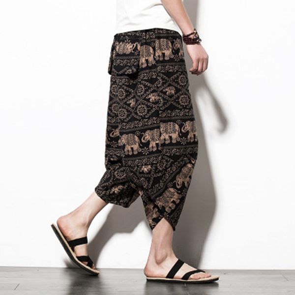 plus size male flower print harem pants men calf-length pant elastic waist loose casual pants men linen trousers wide leg, Black
plus size male flower print harem pants men calf-length pant elastic waist loose casual pants men linen trousers wide leg, Black