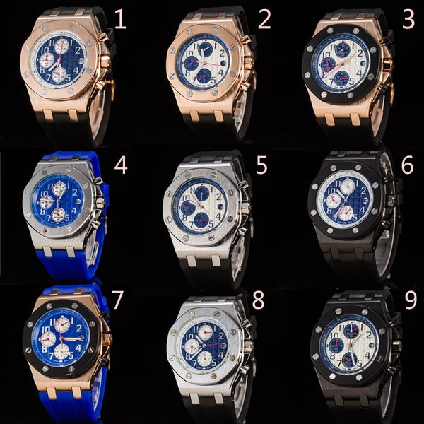 Top Luxury Brand Rubber Band Royal Oak Offshore Sports Mens Watch Chronograph Stopwatch Limited Edition Men Watches Wristwatch Best Gift