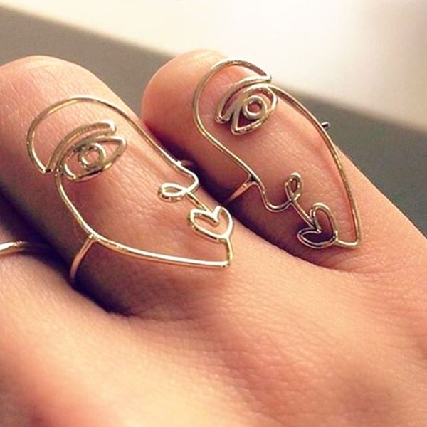 2ps/set 2018 new ethnic geometry hollow human face rings fashion abstract art knuckle fingers rings for women jewelry gifts, Golden;silver
2ps/set 2018 new ethnic geometry hollow human face rings fashion abstract art knuckle fingers rings for women jewelry gifts, Golden;silver