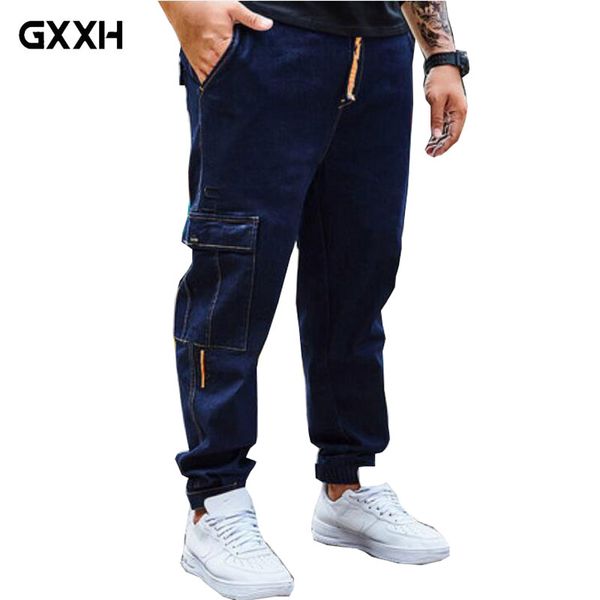 2018 brand large size 46 elastic waist multi-pocket jeans beam foot harem pants male elastic loose straight blue denim trousers
2018 brand large size 46 elastic waist multi-pocket jeans beam foot harem pants male elastic loose straight blue denim trousers