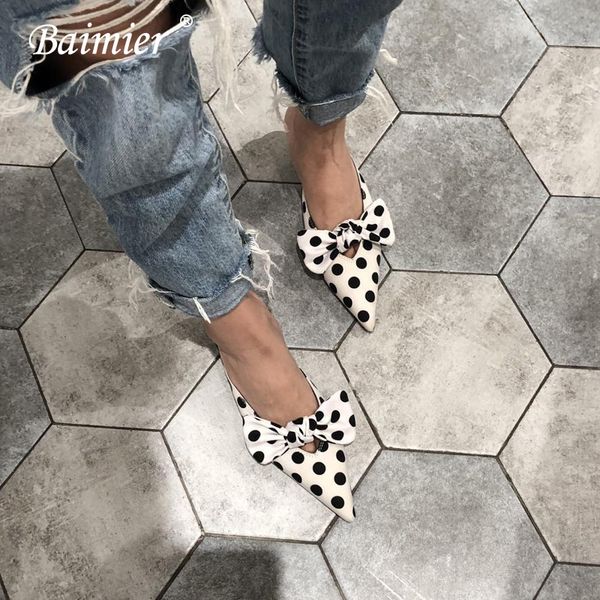 baimier polka dot women pumps kitten heel women sandals fashion bow tie mules casual pointed toe slip on slippers, Black;white
baimier polka dot women pumps kitten heel women sandals fashion bow tie mules casual pointed toe slip on slippers, Black;white