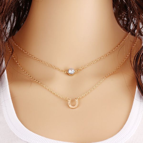 women style simple retro chokers crystal horse shoe multi-layer choker necklace 18k gold plated chain collarbone jewelry
women style simple retro chokers crystal horse shoe multi-layer choker necklace 18k gold plated chain collarbone jewelry