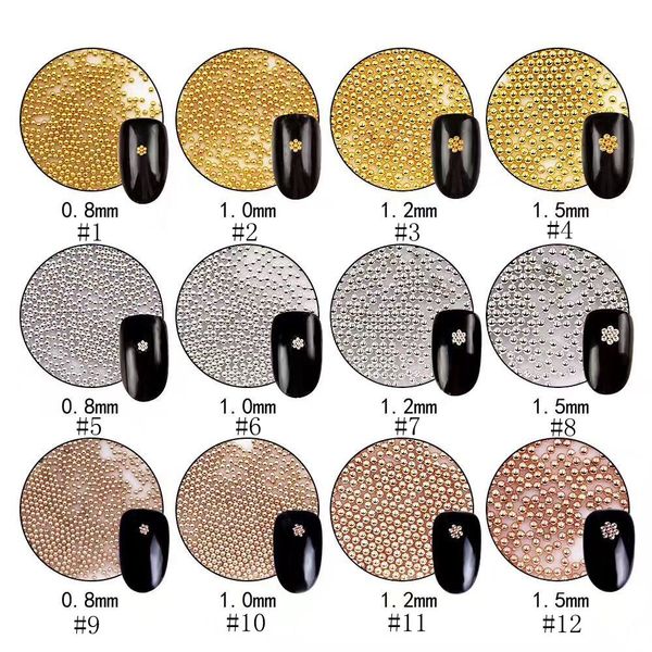 50g/bag 3d approx. 0.8/1/1.2/1.5mm gold and silver and rose gold nail art mini metal beads decoration tiny balls, Silver;gold
50g/bag 3d approx. 0.8/1/1.2/1.5mm gold and silver and rose gold nail art mini metal beads decoration tiny balls, Silver;gold