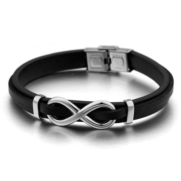 2018 xmas gifts mens women black genuine leather bracelet stainless steel silver clasp 10mm 8.66" (22cm, Golden;silver
2018 xmas gifts mens women black genuine leather bracelet stainless steel silver clasp 10mm 8.66" (22cm, Golden;silver