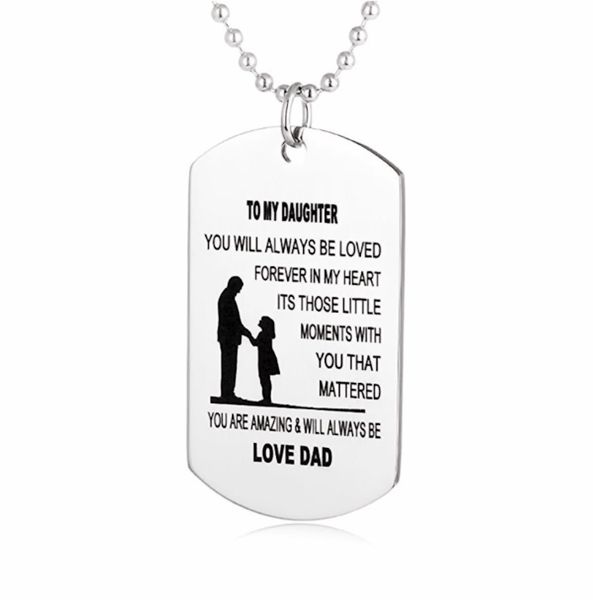 to my daughter stainless steel necklace engrave name love dad id tag necklaces customized logo family jewelry, Silver
to my daughter stainless steel necklace engrave name love dad id tag necklaces customized logo family jewelry, Silver
