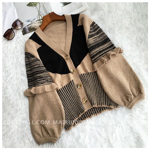 chic ruffled patchwork long sleeve retro heavy jacquard cardigan sweater mori girl 2018 autumn winter, White;black
chic ruffled patchwork long sleeve retro heavy jacquard cardigan sweater mori girl 2018 autumn winter, White;black