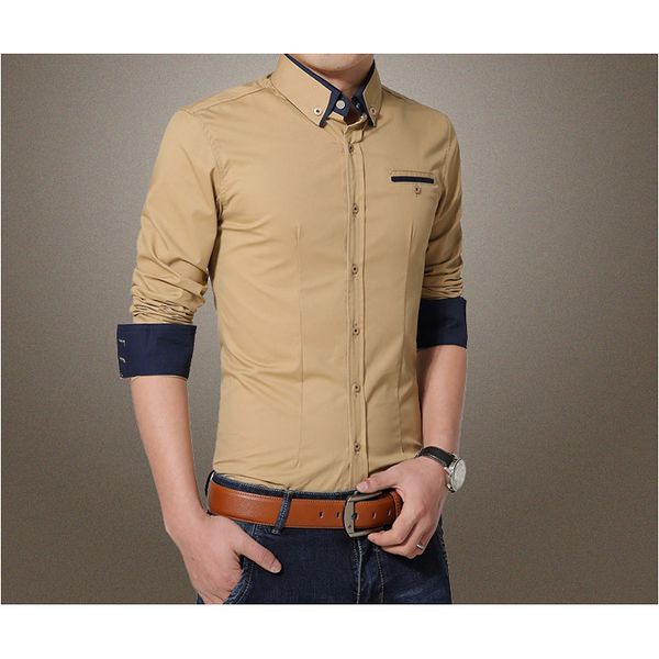 men shirts long sleeve lapel casual shirt men slim fit formal social shirt khaki, White;black
men shirts long sleeve lapel casual shirt men slim fit formal social shirt khaki, White;black