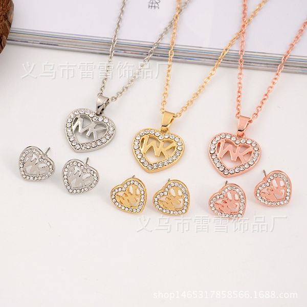2018 europe and the united states big gold m letter heart shape diamond necklace pendant earrings jewelry two pieces jewelry set polishing, Silver
2018 europe and the united states big gold m letter heart shape diamond necklace pendant earrings jewelry two pieces jewelry set polishing, Silver